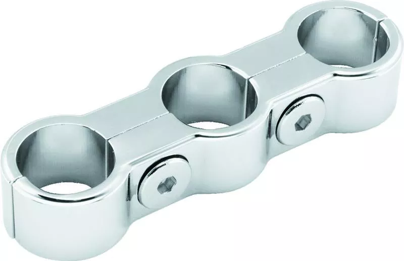 Bikers Choice Chrome Plain Oil Hose Separator For 3 Hoses