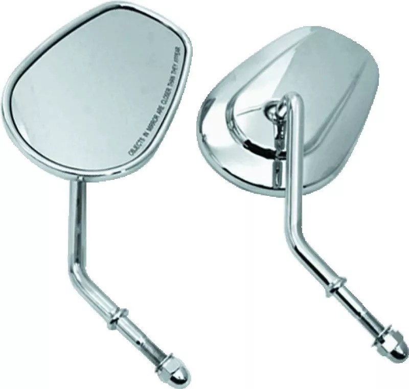 Bikers Choice Chrome Tapered Short Stem Mirrors Pr