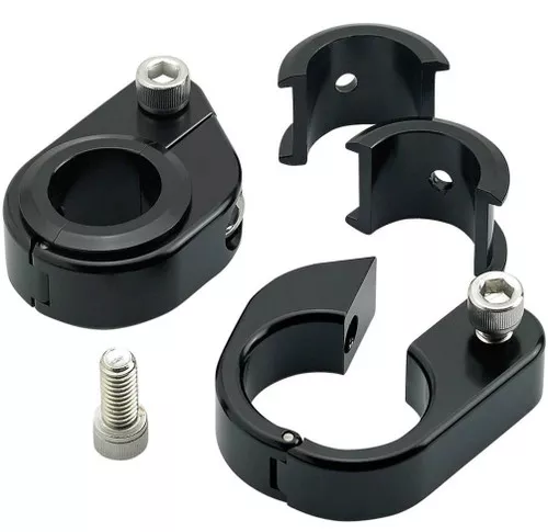 Biltwell Straight Gauge Mount Black Speed Clamps (6907-201)