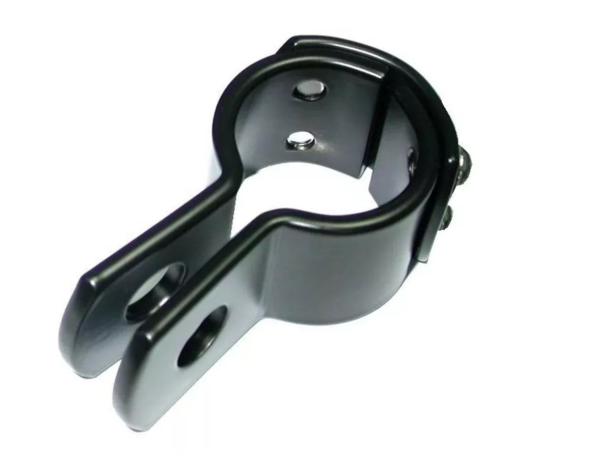 Black 1-1/2" Footpeg Mount Clamp Set 3 piece Harley-Davidson & Custom Chopper