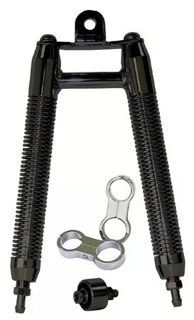 Black Finned Billet Oil Cooler w/ Clamps Harley Big Twin 1 1/4 Frame Tubes