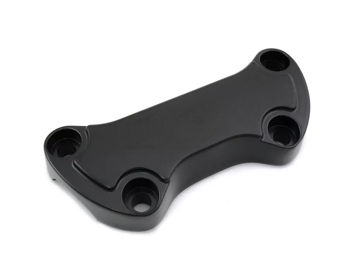 Black Smooth Raised 1" Handlebar Clamp Cover Harley FL FX 99-Up 25-0591