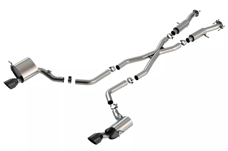 Borla 15-21 Jeep Grand Cherokee SRT 6.4L V8 AWD ATAK Cat-Back Exhaust System – Black Tips T-304SS