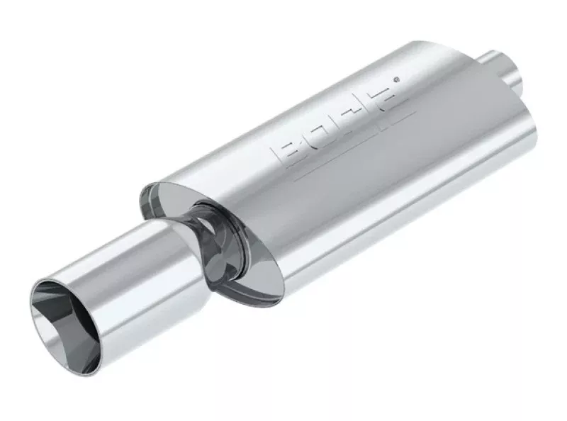 Borla Boomer Muffler Thumper Oval 2-1/4in In 4in Side Round Out