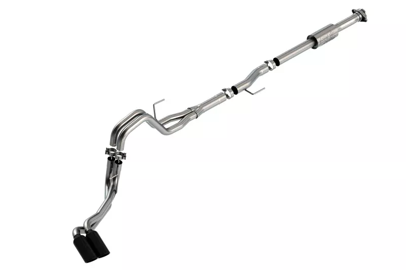 Borla F-150 2021 2.7L/3.5L 4dr CC SB EC STB Lari/King R/Plinum/LTD 3/2.25 DSE CB AK BLK CHR Tips