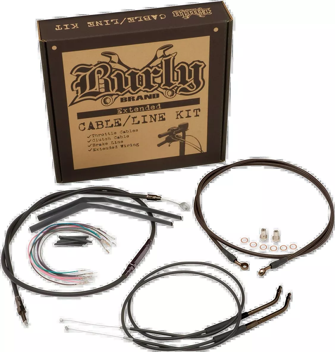 Burly 12" Black Jail Bar Handlebar Hand Control Kit For 2012-17 Harley Dyna FXDB