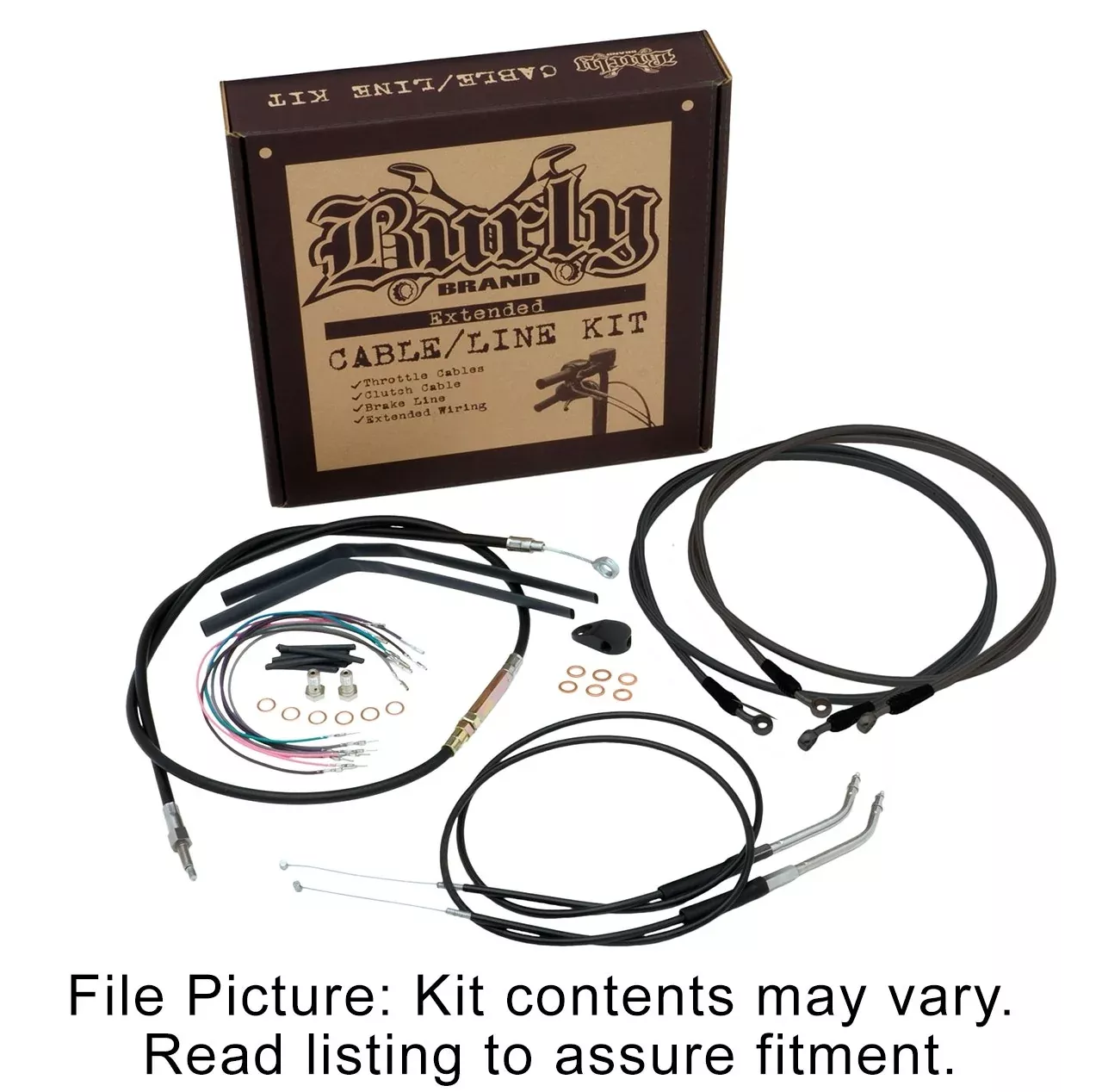 Burly Brand 12" Jail Bar Brake Clutch Cable Kit Harley Softail M8 w/ ABS 18-Up