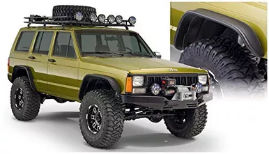 Bushwacker 10922-07 Black for Jeep Flat Style Textured 4-Piece Fender Flare
