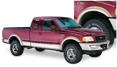Bushwacker 20033-11 Black Extend-A-Fender Style Smooth Finish Front Fender Flare