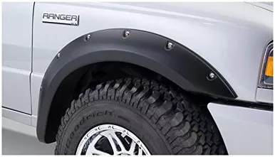 Bushwacker 21037-02 Black Pocket/Rivet Style Smooth Finish Front Fender Flares