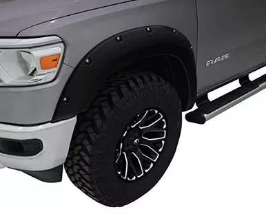 Bushwacker 50065-02 Black Pocket/Rivet Style Smooth Finish Front Fender Flares