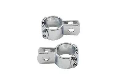 Chrome 1-1/2" Footpeg Mount Clamp Set Harley-Davidson & Custom Chopper 27-0066