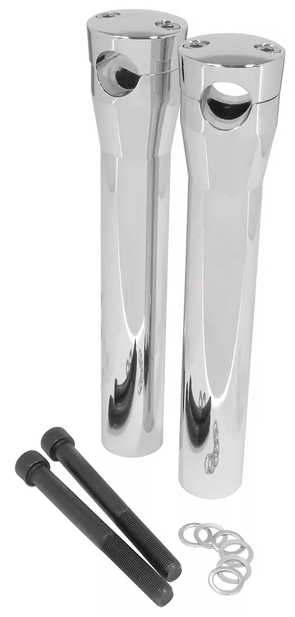Chrome 1" Handlebar Riser Set 10" Harley & Custom Chopper Bagger 41017