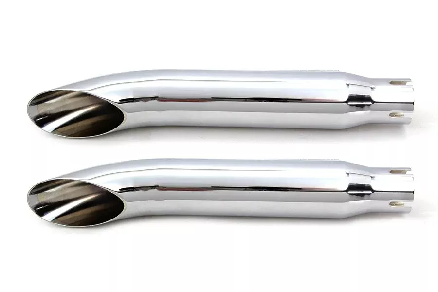Chrome 16" Turn Out Slip-On Muffler Set Harley Davidson & Custom Chopper 30-0784