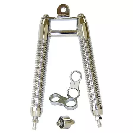 Chrome Finned Billet Oil Cooler w/ Clamps Harley Big Twin 1 1/8 Frame Tubes