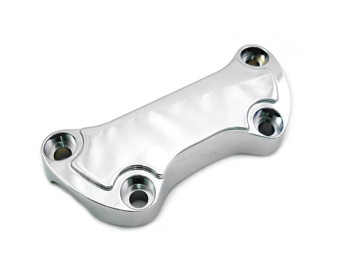 Chrome Smooth Raised 1" Handlebar Clamp Cover Harley FL FX 99-Up 25-0590