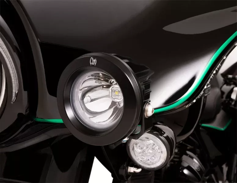 Ciro 45009 TAC-10 Light Cannons Vision X Spotlight 2104 Lumen Harley Batwing 14-Up
