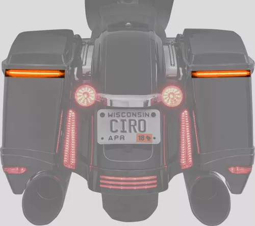 Ciro Bag Blades Rear Turn Signal Lights Amber LEDs w/out Controller (40028)