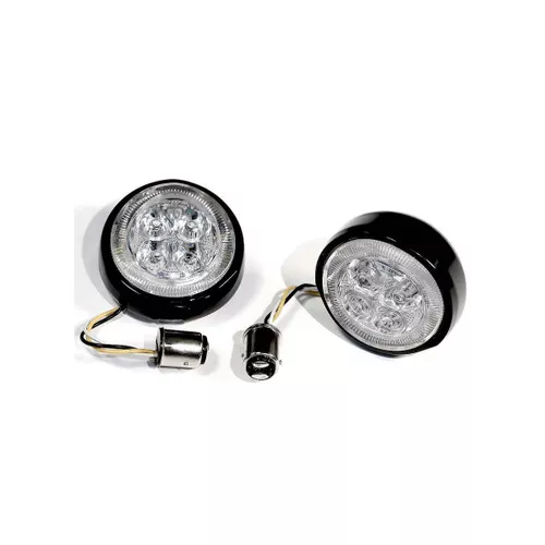 Ciro Fang Turn Signal Light Inserts Rear - Black w/Red LED (45421)