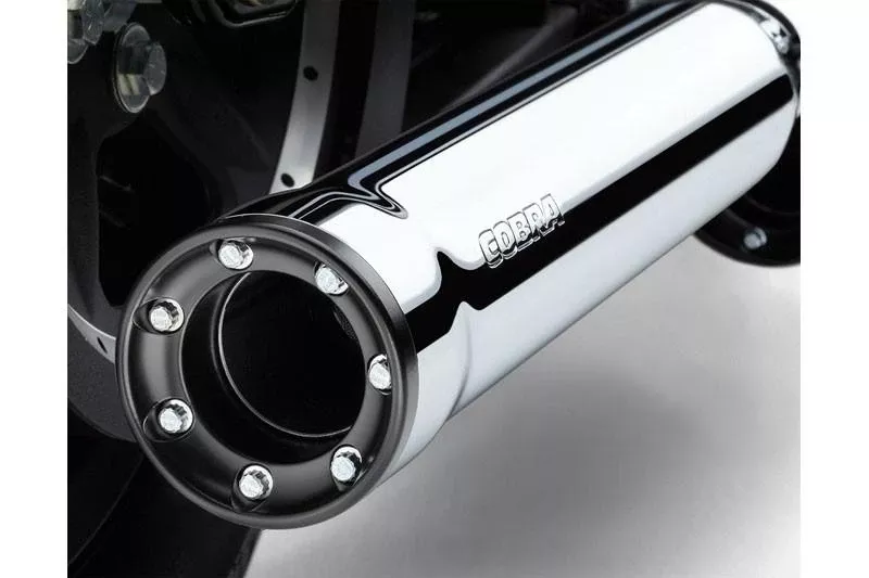 Cobra 3 inch Slip-On Mufflers with Racepro Tips for '95-16 Harley-Davidson FL Touring & H-D Trike - Chrome