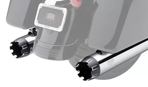 Cobra 4" Dual Cut Chrome Slip-On Mufflers w/Contrast Cut Tips (6266)