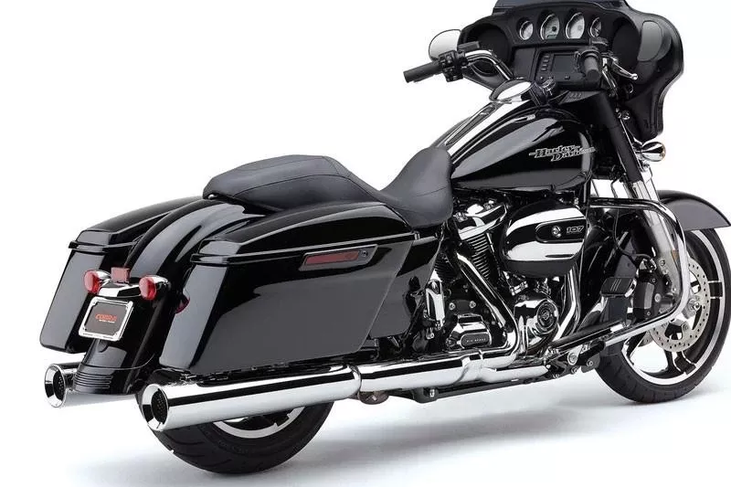 Cobra PowrFlo 4.5-inch Slip-On Mufflers for '17-Up Harley Davidson Touring Models - Chrome