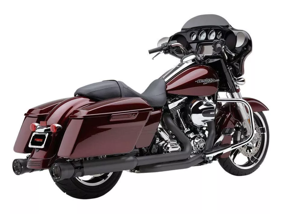Cobra Race Pro 4-inch Slip-On Mufflers for 2017-Up FL Models -Black