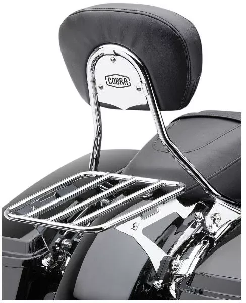 Cobra USA 602-2012 Chrome Detachable Passenger Backrest Harley Touring 97-08