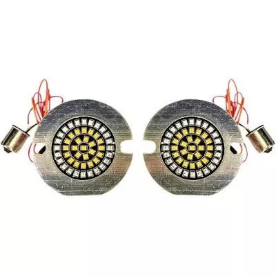 Custom Dynamics Dynamic Clusters2 LED Rear Turn Signal Flat Insert 1156 Harley