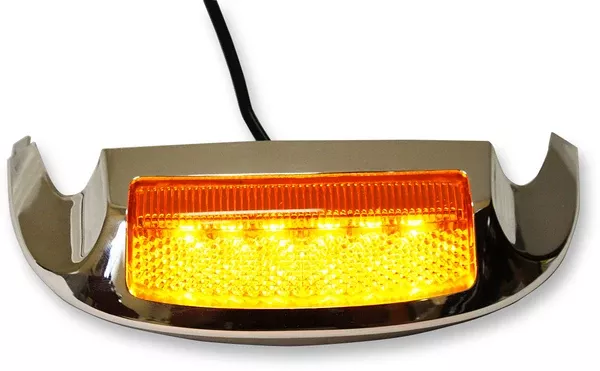 Custom Dynamics LED Front Fender Tip – Amber LED/Amber Lens – Chrome