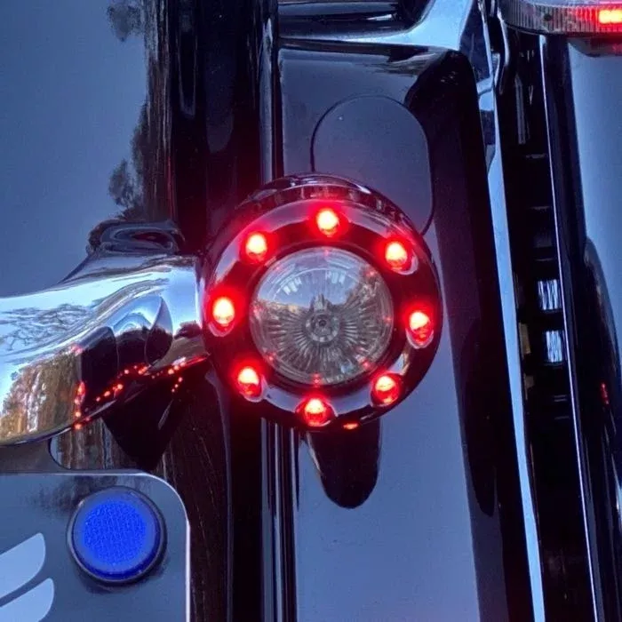 Custom Dynamics ProBeam Black Bullet Ringz Red LED & Lens Rear Turn Signals 57
