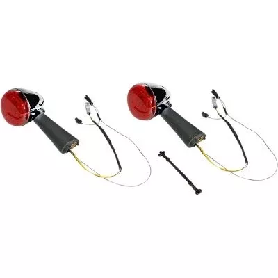 Custom Dynamics ProBEAM Rear Red Ring Bullet Turn Signal LEDs Chrome Scout 15-20