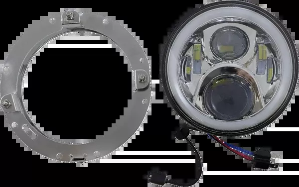 Custom Dynamics ProGLOW™ 7″ Headlamp – With Mounting Ring – Chrome