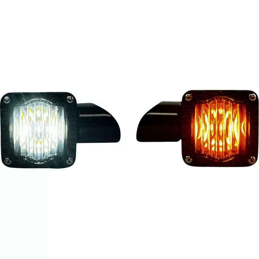 Custom Dynamics Shark Demon Smoke Lens LED Front Turn Signals Harley 15-25 FLTR