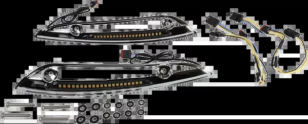 Custom Dynamics Windshield Trim - Sequential Turn Signal - Chrome