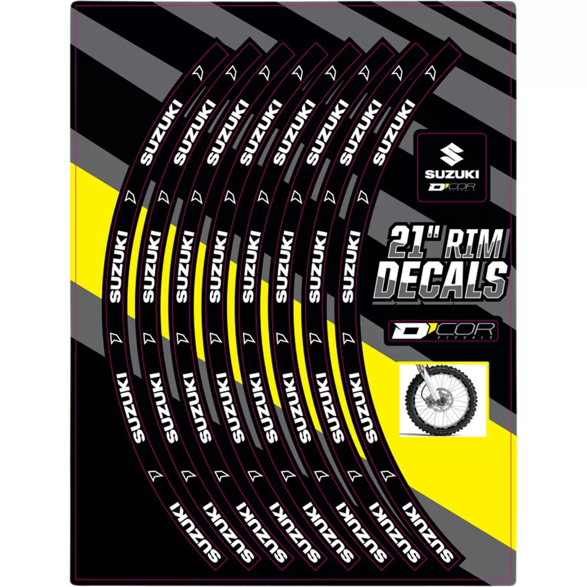 D'COR VISUALS 4320-2362 40-80-206 Rim Decal suzuki logo - 21" front