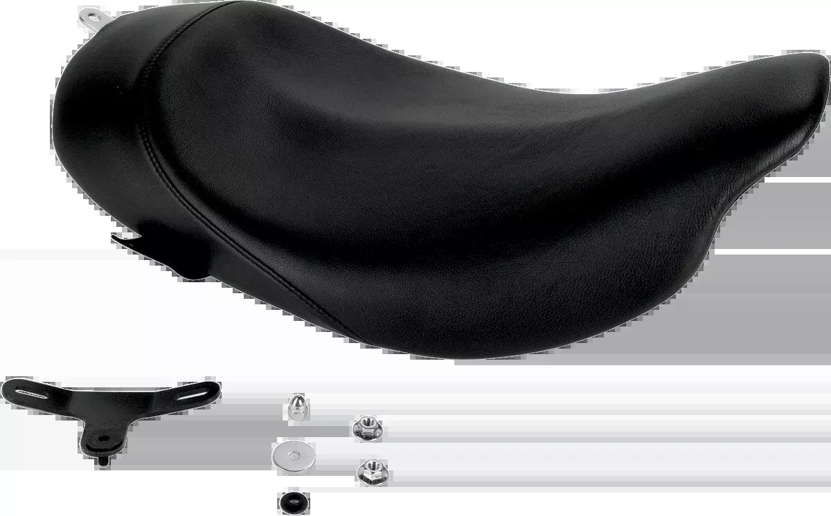Danny Gray Black Leather Buttcrack Solo Seat 2008-2025 Harley Touring FLHR FLHX