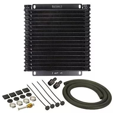 Derale Cooling 13614 Series 9000 Plate and Fin Transmission Oil Cooler, Black