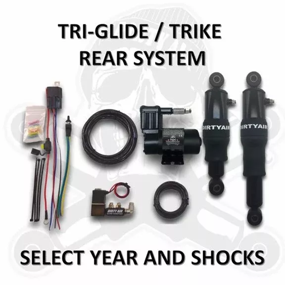 Dirty Air Rear Basic Bagger Air Ride Suspension Kit for Harley Tri-Glide
