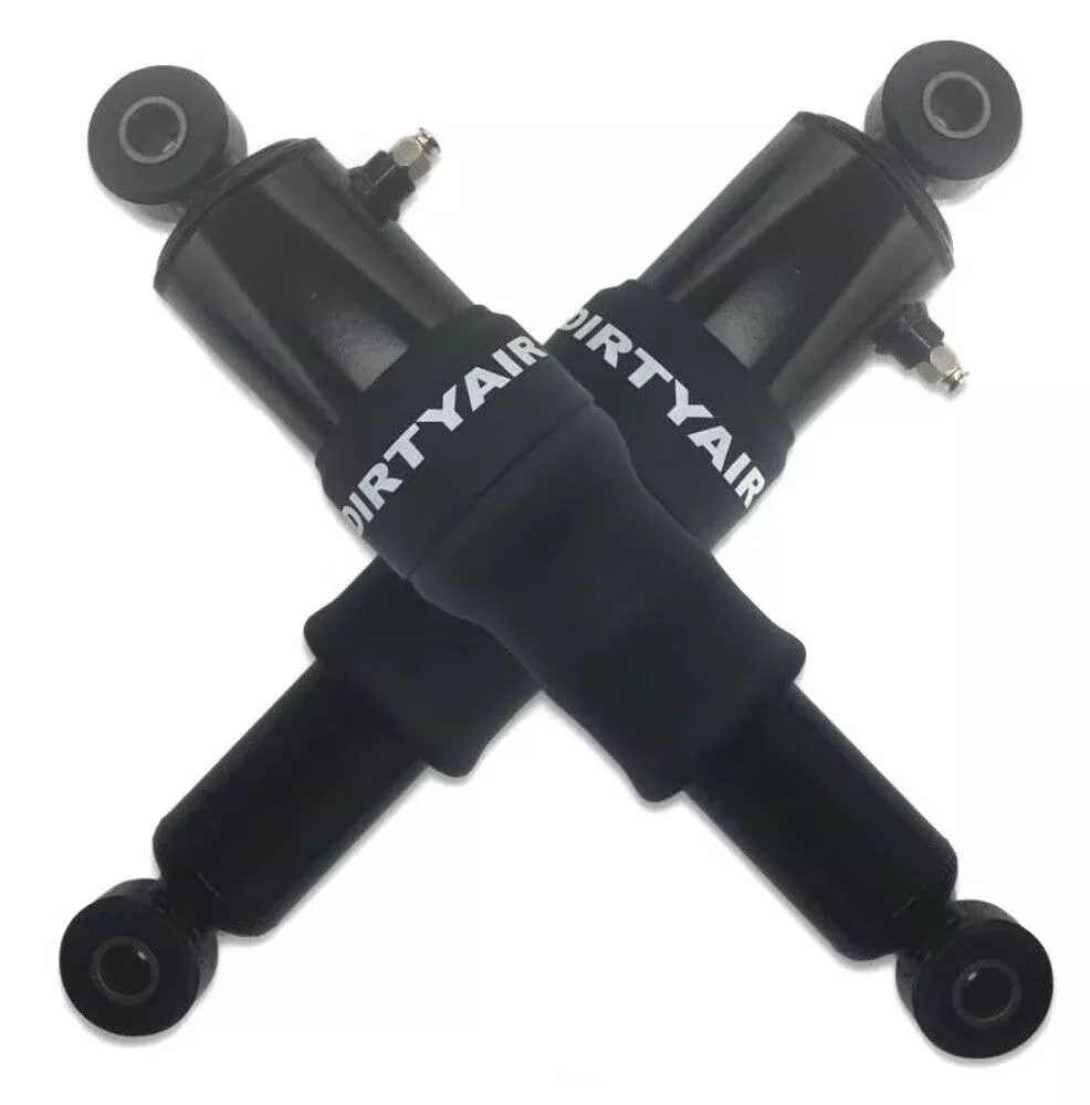 Dirty Air Rear Steel Air Ride Shocks Suspension Pair Harley Touring Bagger 80-23