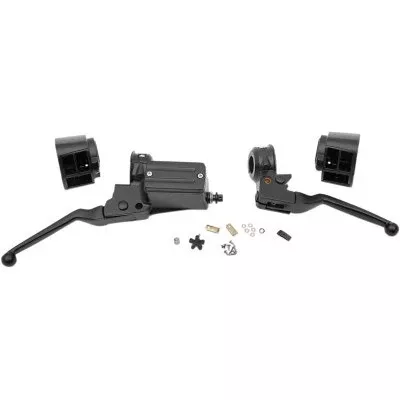 Drag Black 11/16" Master Cylinder Handlebar Control Kit Harley Big Twin FX 84-95