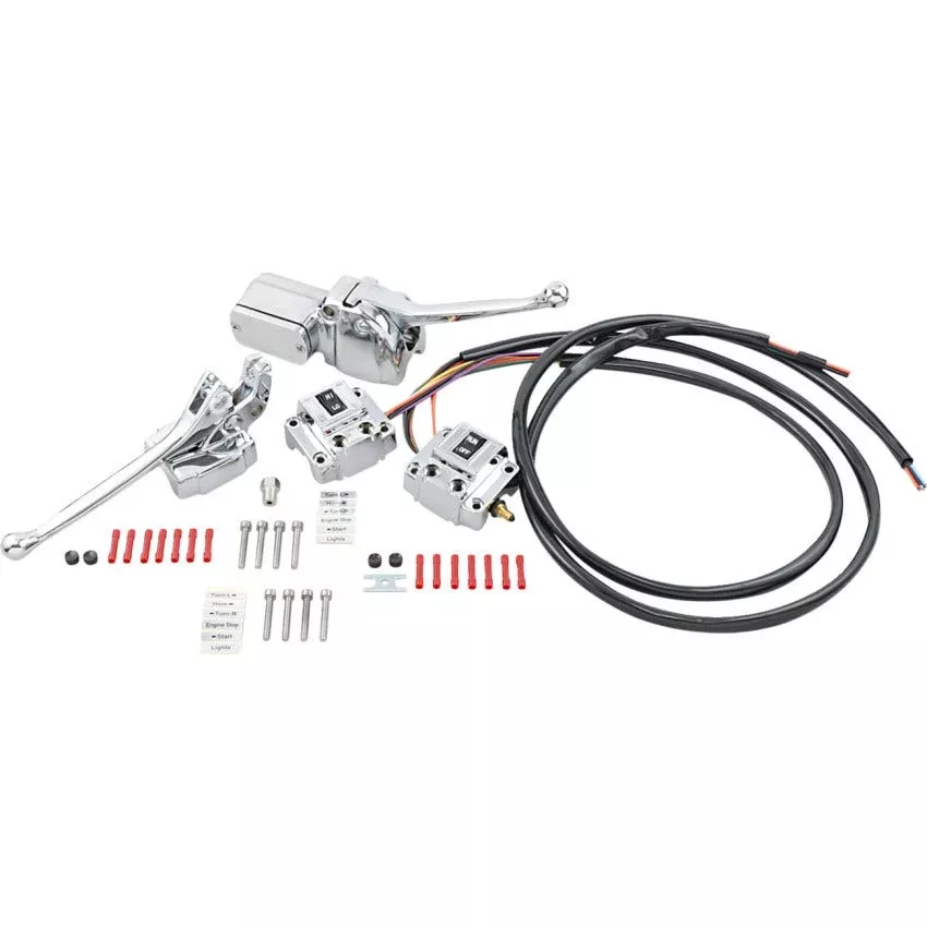 Drag Hydraulic/Mechanical Handlebar Control Kit W/Switch Harley 72-81 Models
