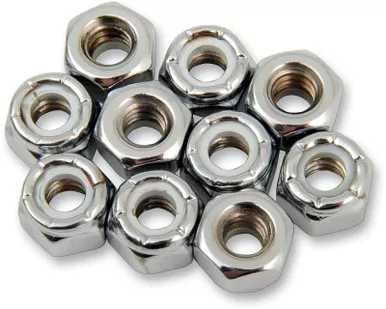 Drag Specialties 1/4-20 Chrome Nylon Nut-DS-190524