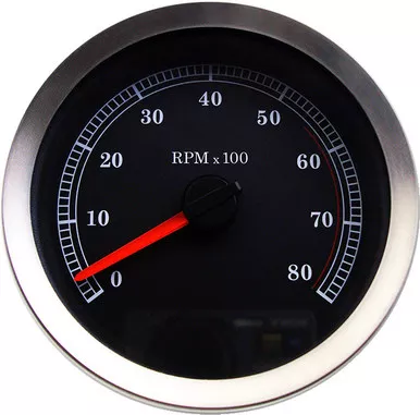 Drag Specialties 4" Electronic Tachometer - Black Face-2211-0166