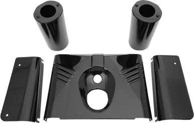 Drag Specialties 5-Piece Fork Tins – Gloss Black – Ribbed -’86-’17 FLST-0411-0144