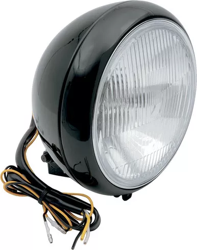 Drag Specialties 7" Smooth Headlight - FLST - Black-2001-0556