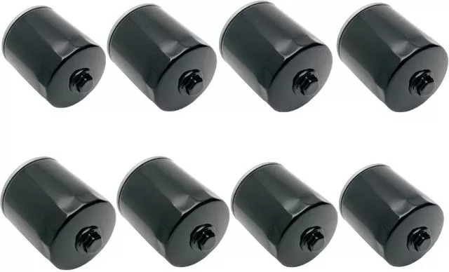 Drag Specialties 8 Pack Black Oil Filters with nut 2017-2025 Harley M8 Touring
