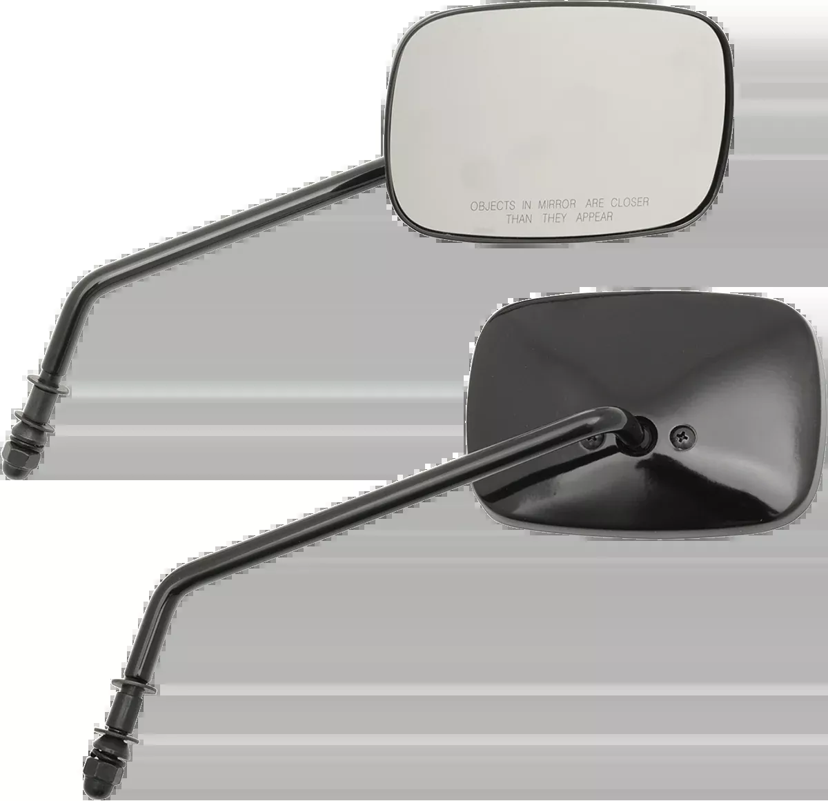 Drag Specialties Black Pair Front 8" Handlebar Mirror Set for Harley Davidson