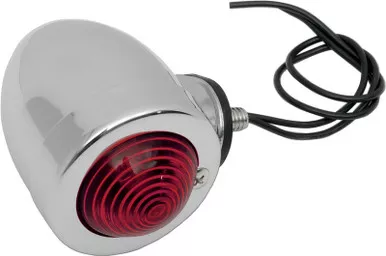 Drag Specialties Bullet Light with Mount - Dual Filament - Red Lens-DS-280070