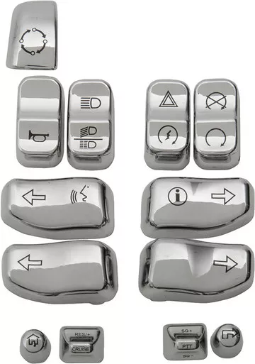 Drag Specialties Chrome Switch Caps for '14 - '19 FLT-0610-0807